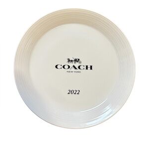 Coach New Collectible Holiday 2022 White Ceramic Decorative Plate